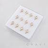 DIMENSIONAL HEART CZ STARBURST POLISH 316L SURGICAL STEEL L-SHAPE NOSE RING BOX